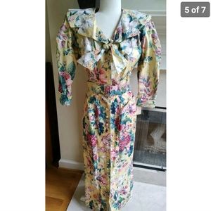 Vintage Floral Cottage Core Dress Karen Alexander Bow Bustle